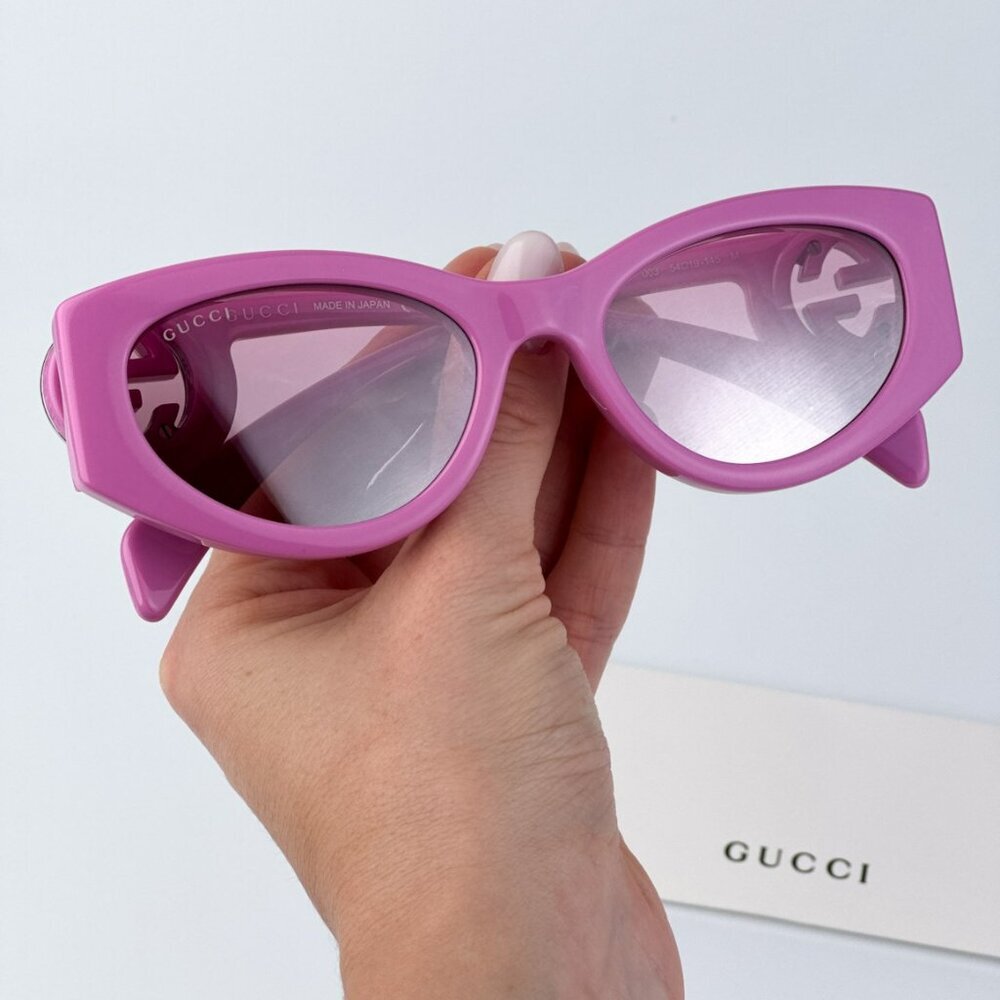 Gucci GG1691S 003 BRAND NEW Sunglasses Pink Mirror Women Oval
